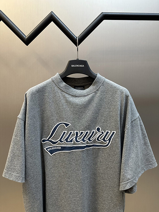 バレンシアガ ファッションアップリケアルファベット刺繍半袖Tシャツ