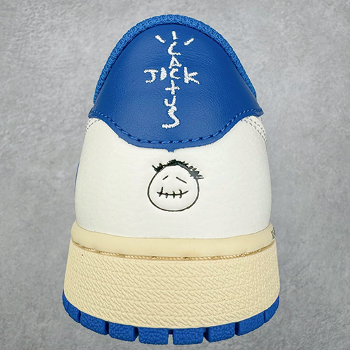 Travis Scott x Air Jordan AJ1 Low OG SP TSコラボレーションバーブローカットスニーカー