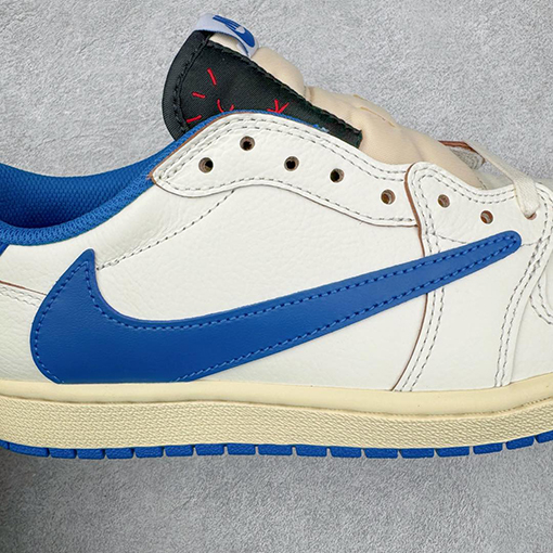 Travis Scott x Air Jordan AJ1 Low OG SP TSコラボレーションバーブローカットスニーカー