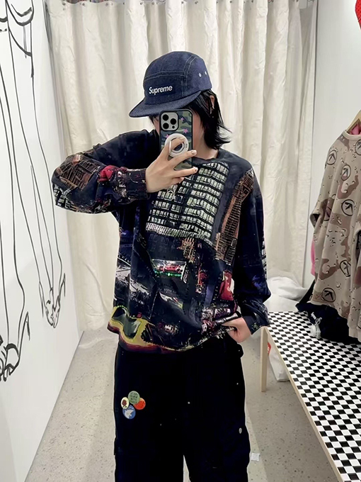 シュプリームコピー SS25 SKYLINE SEQUIN L/S TOP 薄手で快適な長袖シャツ