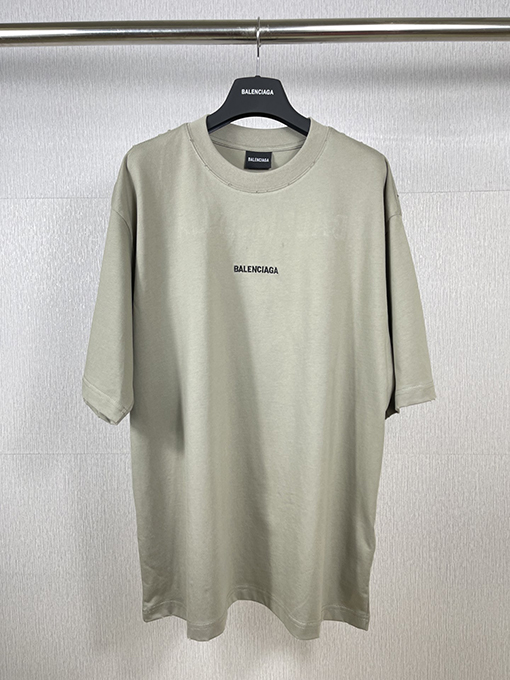 バレンシアガコピー フロントとリアのクラシックな文字刺繍半袖Tシャツ