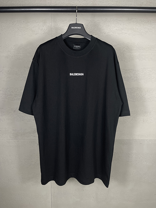 バレンシアガ 前後のクラシックなアルファベットプリント半袖Tシャツ
