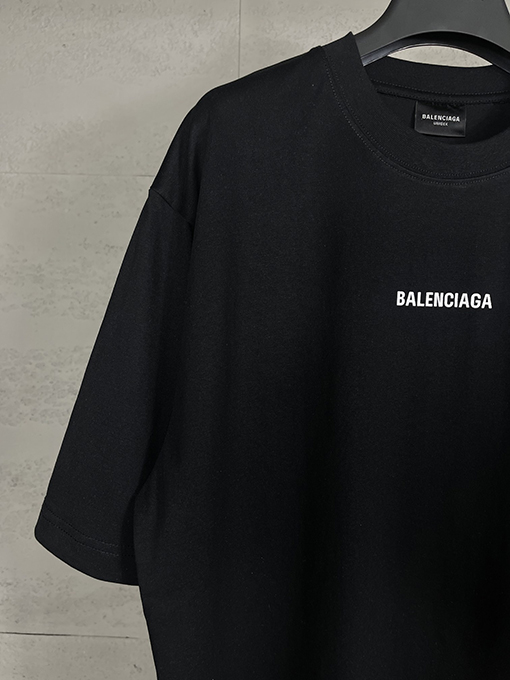 バレンシアガ 前後のクラシックなアルファベットプリント半袖Tシャツ