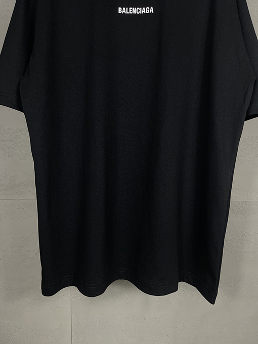 バレンシアガ 前後のクラシックなアルファベットプリント半袖Tシャツ