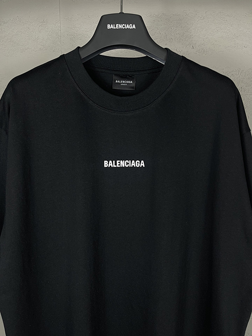 バレンシアガ 前後のクラシックなアルファベットプリント半袖Tシャツ
