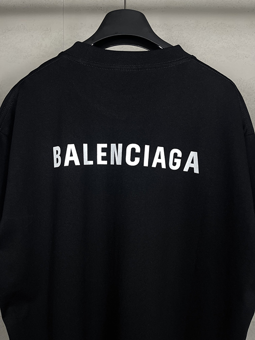 バレンシアガ 前後のクラシックなアルファベットプリント半袖Tシャツ