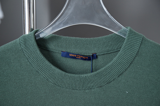 ルイヴィトン ファッション刺繍 Lv ニット文字ロゴ半袖Tシャツ