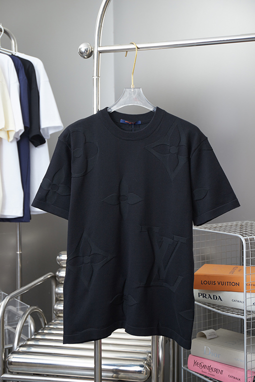 ルイヴィトンスーパーコピー 新しいレンダリング LV ニット半袖Tシャツ
