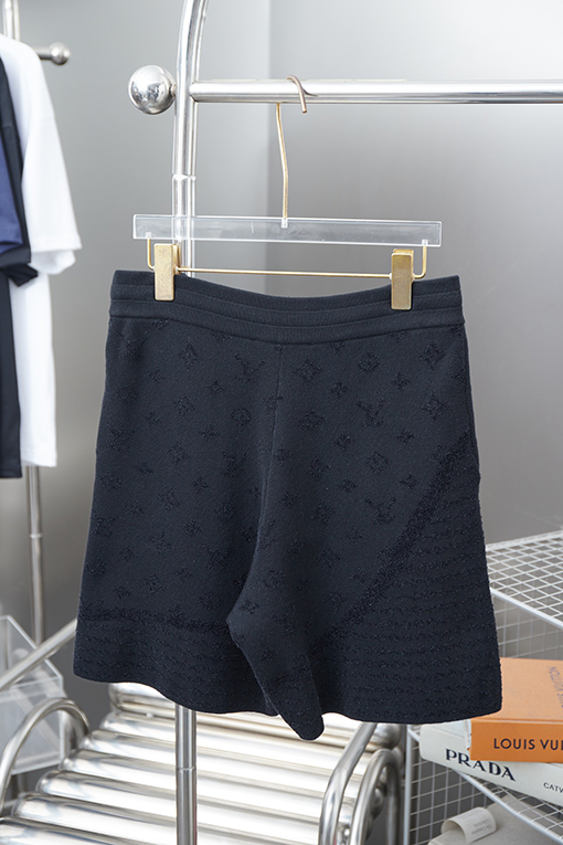 ルイヴィトン 新しい黒文字ジャカードニットパンツ