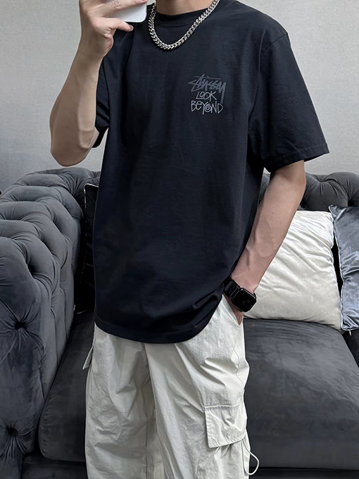 STUSSY SS25 LOOK BEYOND TEE PIGMENT DYED ダブルSサン半袖シャツ