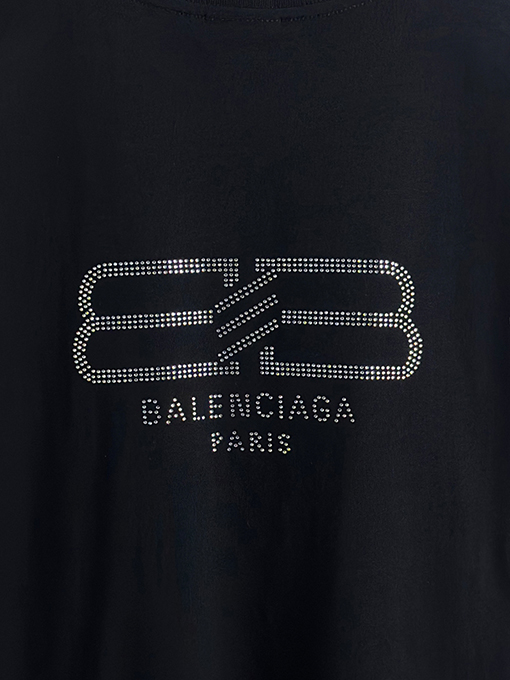 バレンシアガ Balenciaga バックダブルBホットドリル半袖Tシャツ