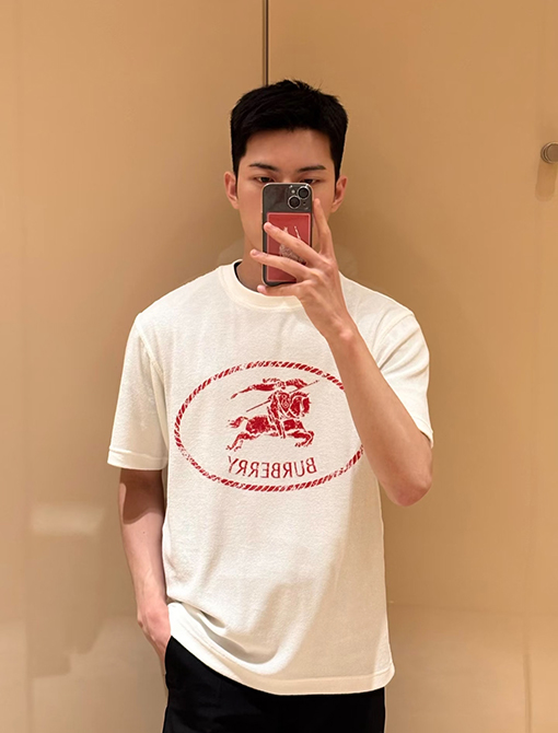 バーバリー 軍馬タオルプリント半袖Tシャツ
