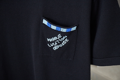 ルイヴィトンスーパーコピー 新しいポケットビーズニット半袖Tシャツ
