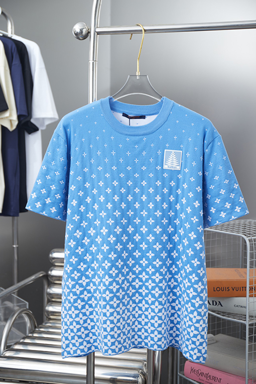 ルイヴィトン ジャカードニット Snowflower 柄半袖Tシャツ