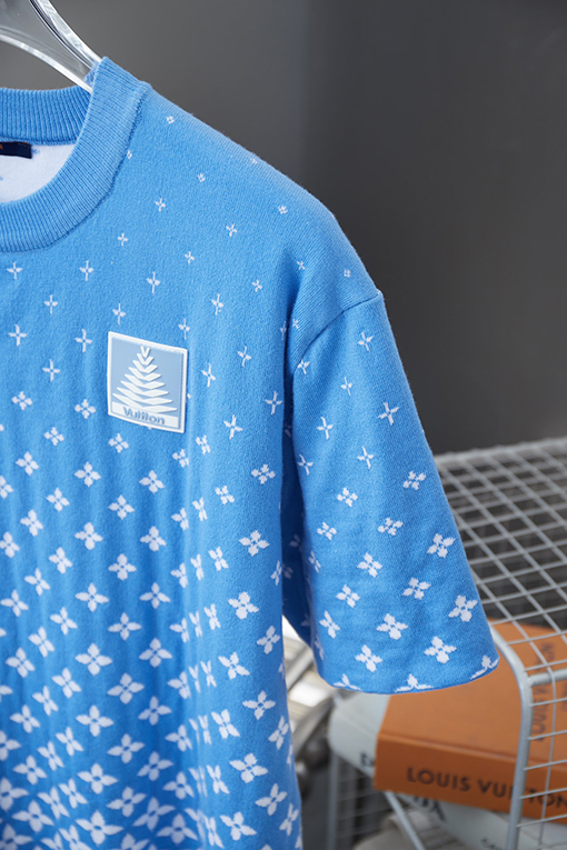 ルイヴィトン ジャカードニット Snowflower 柄半袖Tシャツ