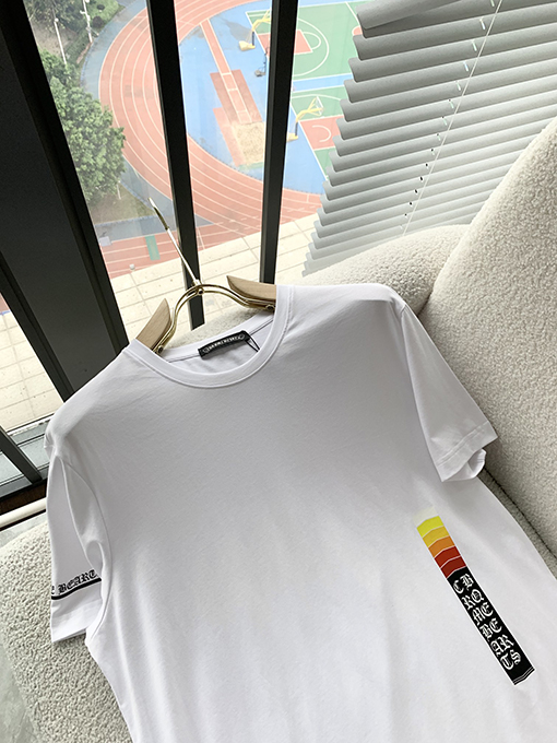 クロムハーツコピークラシックロゴプリントラウンドネックTシャツ