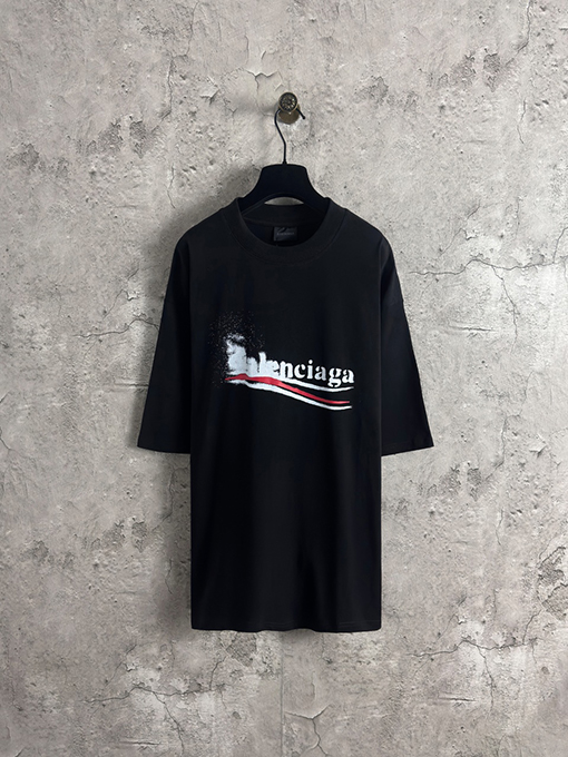 バレンシアガコピー Balenciaga 溶解コーラドットプリント半袖Tシャツ