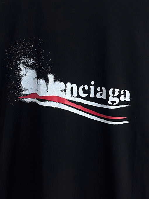 バレンシアガコピー Balenciaga 溶解コーラドットプリント半袖Tシャツ