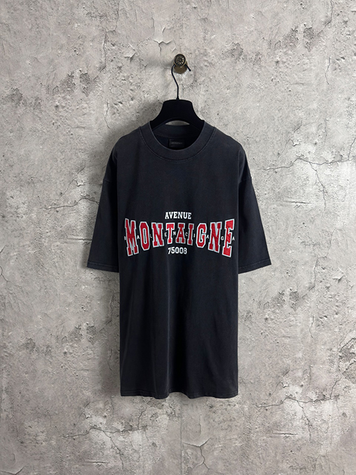 バレンシアガ Balenciaga montaigne ファッションウォッシュ半袖Tシャツ
