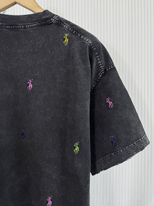 クロムハーツコピープリントウォッシュパッチ刺繍半袖Tシャツ
