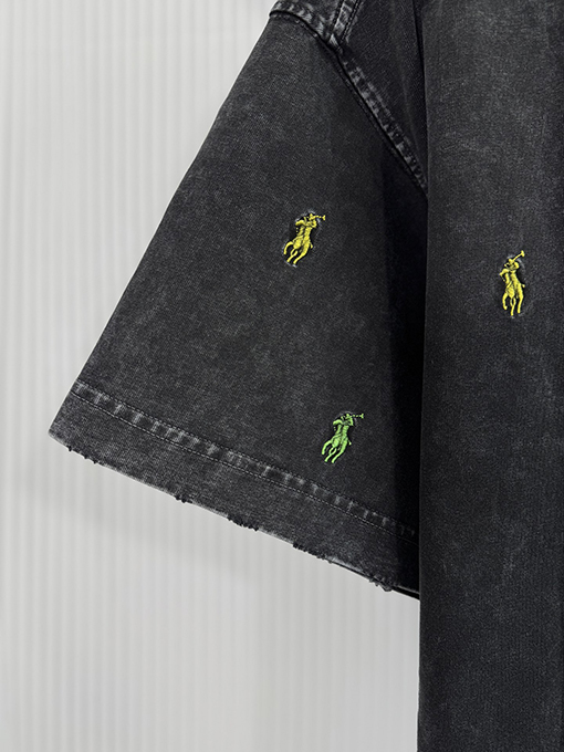 クロムハーツコピープリントウォッシュパッチ刺繍半袖Tシャツ