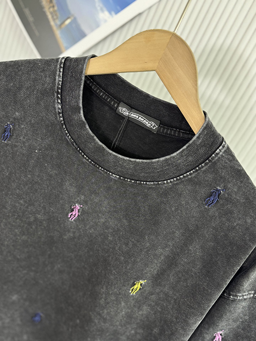 クロムハーツコピープリントウォッシュパッチ刺繍半袖Tシャツ