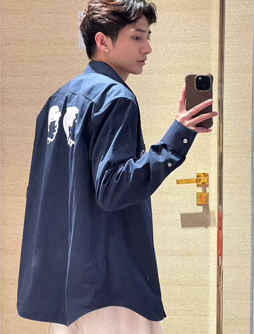 ルイヴィトン Nigo コラボポートレートプリント長袖シャツ
