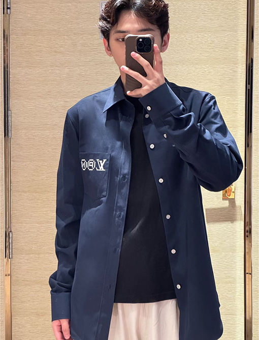ルイヴィトン Nigo コラボポートレートプリント長袖シャツ