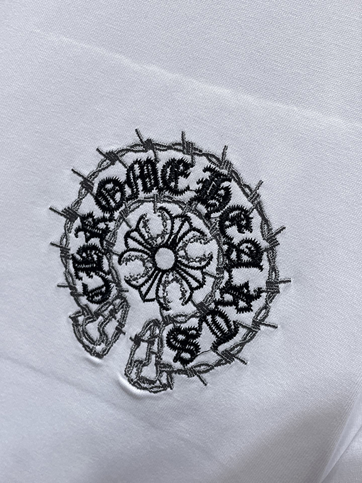 クロムハーツスーパーコピー馬蹄ローラーは刺繍の半袖シャツ