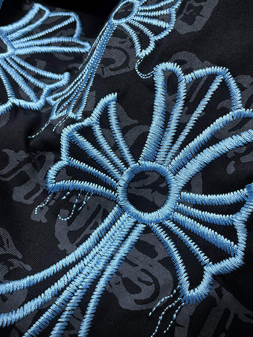 クロムハーツ十字架の刺繍手磨きの半袖シャツ