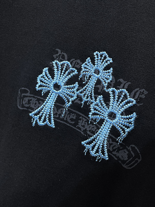 クロムハーツ十字架の刺繍手磨きの半袖シャツ