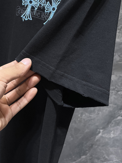 クロムハーツ十字架の刺繍手磨きの半袖シャツ