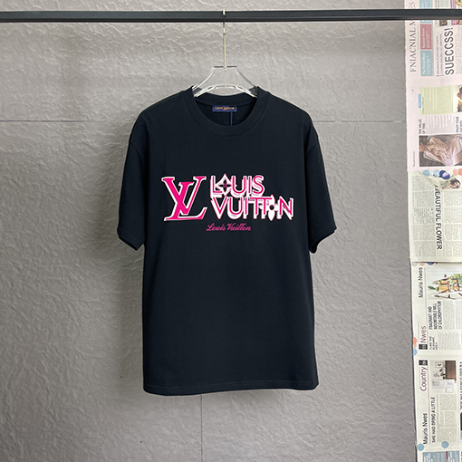 ルイヴィトン 新しい立体ゴム文字ロゴプリント半袖Tシャツ