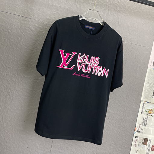ルイヴィトン 新しい立体ゴム文字ロゴプリント半袖Tシャツ