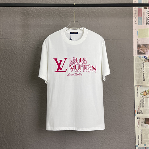 ルイヴィトン 新しい立体ゴム文字ロゴプリント半袖Tシャツ