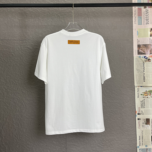 ルイヴィトン 新しい立体ゴム文字ロゴプリント半袖Tシャツ