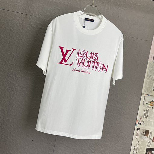 ルイヴィトン 新しい立体ゴム文字ロゴプリント半袖Tシャツ