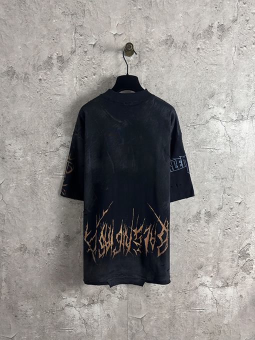 バレンシアガ ファッション倒立鉄塔デジタル直噴半袖Tシャツ