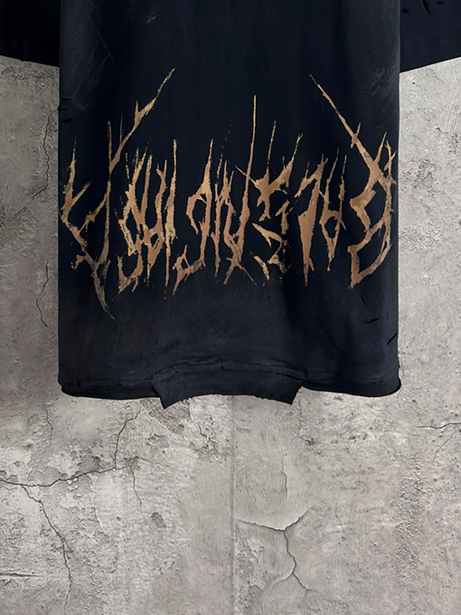バレンシアガ ファッション倒立鉄塔デジタル直噴半袖Tシャツ