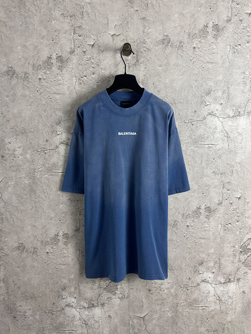 バレンシアガ ファッションセンター前後の文字刺繍半袖Tシャツ