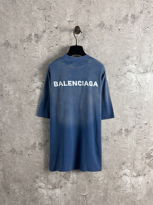 バレンシアガ ファッションセンター前後の文字刺繍半袖Tシャツ