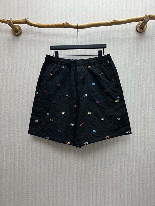 グッチ ファッションブラックGGコットンチェック柄ショートパンツ