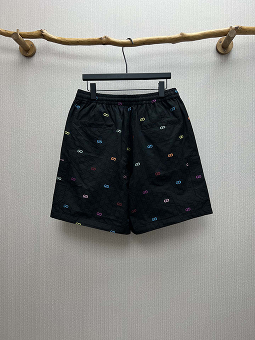 グッチ ファッションブラックGGコットンチェック柄ショートパンツ
