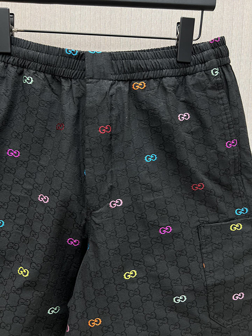 グッチ ファッションブラックGGコットンチェック柄ショートパンツ
