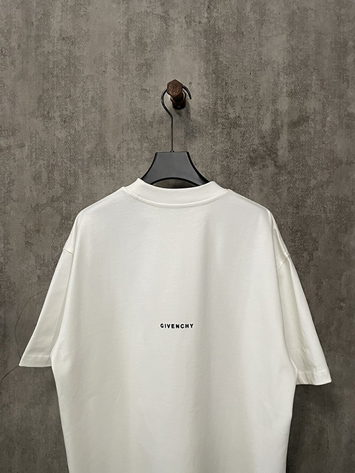 ジバンシイコピー クラシックなフロントとリアのロゴアルファベットプリント半袖Tシャツ