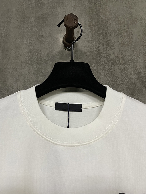 プラダ シルバーラベルレザークルーネック半袖Tシャツ