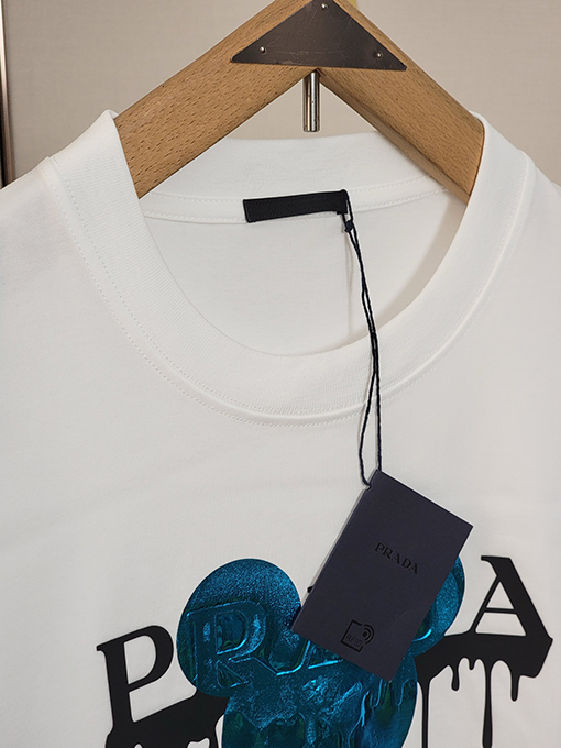 プラダ ペイントドロップアルファベットミッキーマウスオクルージョンパターン半袖Tシャツ