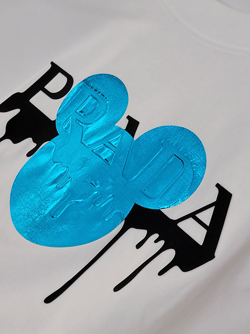 プラダ ペイントドロップアルファベットミッキーマウスオクルージョンパターン半袖Tシャツ
