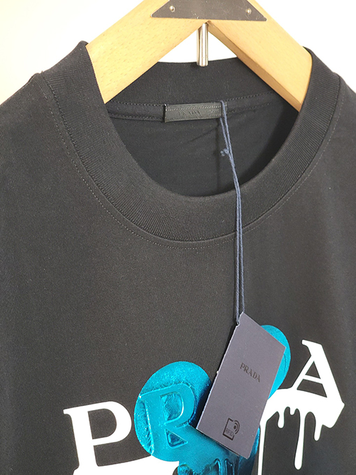 プラダ ペイントドロップアルファベットミッキーマウスオクルージョンパターン半袖Tシャツ