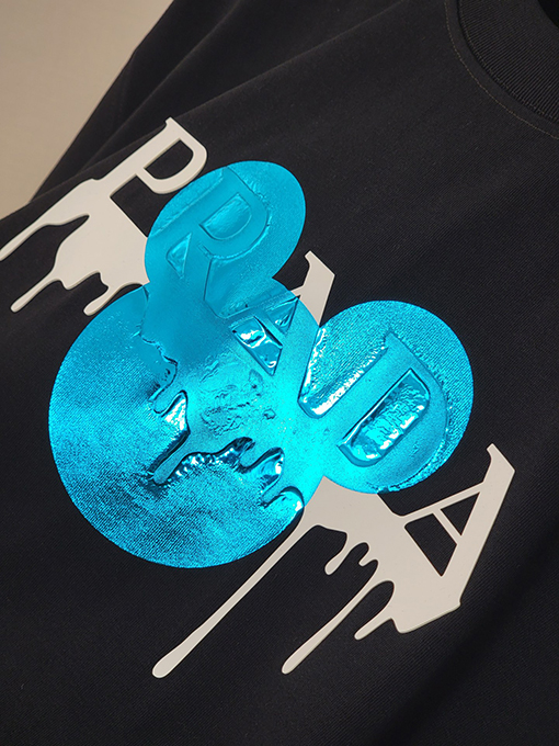 プラダ ペイントドロップアルファベットミッキーマウスオクルージョンパターン半袖Tシャツ